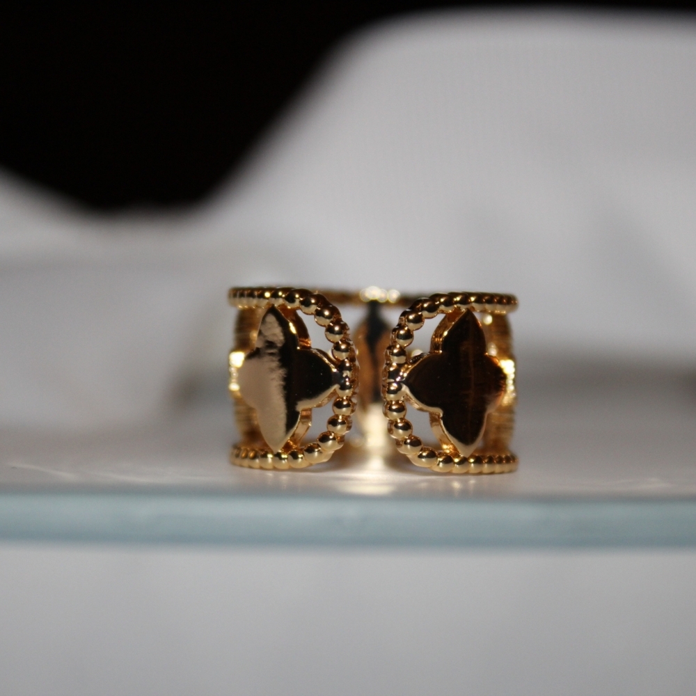 Petal Aura Adjustable Ring – Gold Meadow Petal - Picture 4 of 4